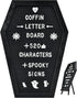 Coffin Letter Board - 520 Characters Spooky Halloween Characters with Stand and Canvas Bag, 16x11 Inches