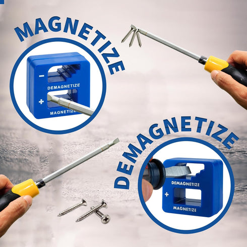 Demagnetizer and Magnetizer - Blue for Screwdrivers, Bits, Small Tools, and Precision Construction