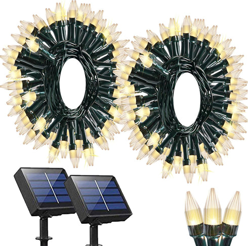 Solhice 2 Pack Solar String Lights for Outside, 200 LED 80ft Total