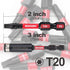 50 Pieces T20 2 In. Impact Tough Magnetic #20 Torx Head Power Bits, S2 Alloy Steel Set with Impact Bit Holder