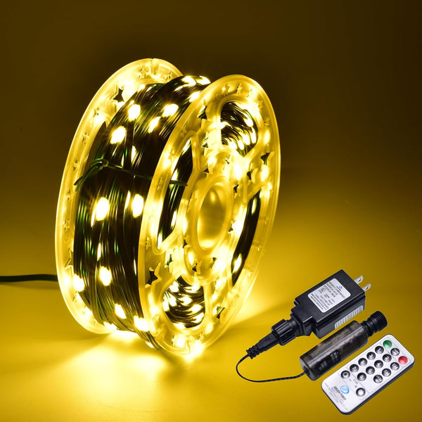 Karlling Outdoor LED String Lights,Waterproof Plug-in Decorative Lights with 8 Modes,Timer & Remote,Perfect