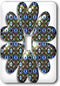 3dRose lsp_213619_1 A Blue Jeweled Effect Circle of Hearts Design Single Toggle Switch