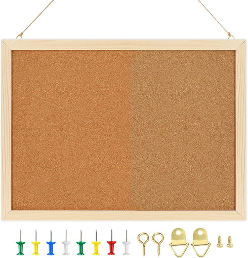 FEBSNOW Cork Board Bulletin Board 14.6 x 11 inches - Vision Board for Office, Wall Mounted Pin Board