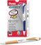 Pentel GlideWrite Ballpoint Pen with TechniFlo Ink - (1.0mm) Medium Line, Antique Gold Ink, Box of 12
