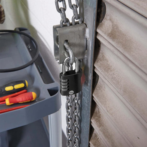 Yale 4 Digit Combination Lock, Outdoor Waterproof Padlock for School Gym Locker, Sports Locker, Toolbox, Gate, Black
