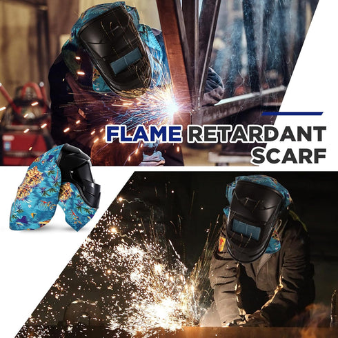 2 Set, Jecery Pcs Welding Helmet Cover and Helmet Bib Welding Accessories with Press Fit Seal for Neck Protection, Fits