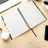 CAGIE 5 Subject Notebook with Dividers, 8.5 x 11, Hardcover A4 Spiral Bound Journal for School, 220 Pages, Black