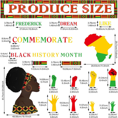 Outus 105 Pieces Black History Month Decorations Black History Month Bulletin Board Decor Cutouts Sets African American Celebration Bulletins for Kids Educational Wall Classroom School Decor by Outus