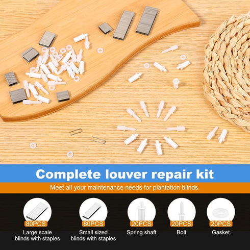 CQDAXUMY 220Pcs 0.75" 0.6" Plantation Shutter Repair Kit, Spring Loaded Plantation Shutters Pins, & Tilt Rod Louver