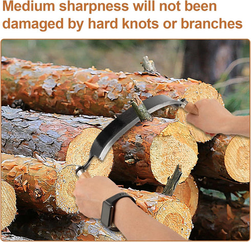 Kimting Honghui 10 Inch Curved Draw Knife Woodworking Debarking Tool Felled Shave Knife Bark Knives with Carbon Steel