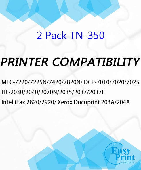 EASY PRINT Compatible Toner Cartridge Replacement for TN-350 (Black, 2-Pack)