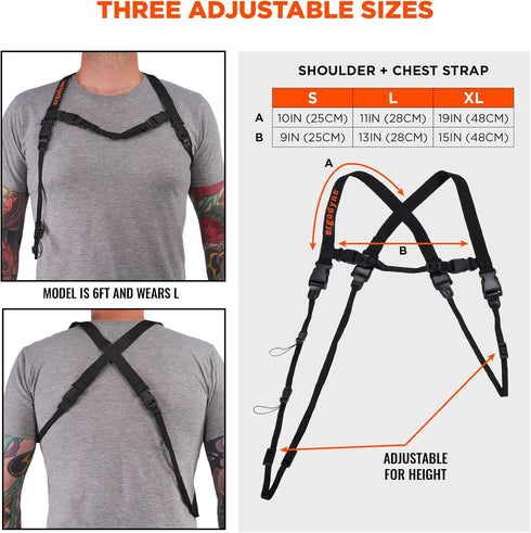 Ergodyne 3132 Squids Barcode Scanner Harness, Large , Black