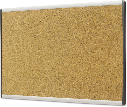 Quartet Bulletin Board, 30" x 18", Corkboard, Aluminum Frame, Tan (ARCB3018)