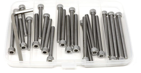 iexcell 25 Pcs M5 Stainless Steel Hex Socket Head Cap Screws Bolts Assortment Kit (40/45/50/55/60mm)