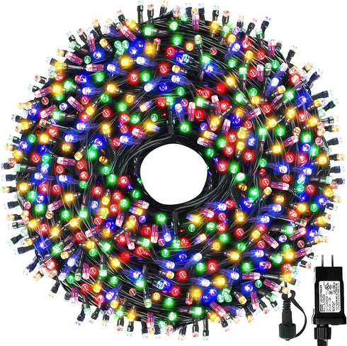 MZD8391 105FT 300LEDs Christmas Lights Outdoor Indoor String Lights 8 Modes Memory