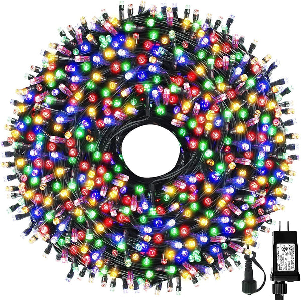 MZD8391 105FT 300LEDs Christmas Lights Outdoor Indoor String Lights 8 Modes Memory