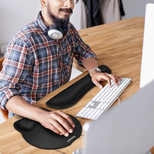 Gimars Upgrade Ergonomic Mouse Pad with Wrist Support, Superfine Fibre, Comfortable for Gaming & Office