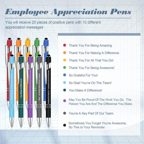 Sinmoe 20 Pcs Snarky Office Pens, Funny Quotes Ballpoint Pens for Work, Complaining Pen for Colleague (Positive Style)