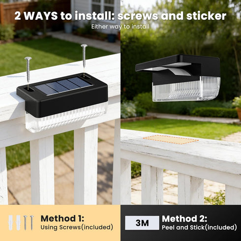 16 Packs, Solar Deck Lights Outdoor Solar Powered LED Step Lights Waterproof Outdoor for Deck, Step, Fence, Wall