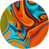Vivid Modern Southwest Abstract Mouse Pad, Turquoise Orange Swirls, Non-Slip Rubber Base, 8.7 x 8.7 Inches