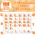 Qyeahkj 150 PCS Large 6" Font Letters and Punctuation Set, Glitter Orange Classroom Cutouts for Bulletin Display