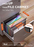 ThinkTex Plastic Expanding Hanging File Folders - 7 Innovative Accordion Pockets, Letter Size, Black, 6 Pack
