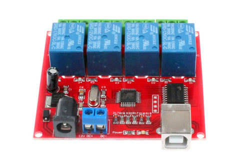 NOYITO 4-Channel 12V Computer USB Control Switch Relay Module Drive-Free Relay Module Plug and Play Suitable for PC Smart Controller