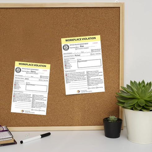 Cubefinds Office Workplace Violation Notice, Funny Workplace Police Message for Coworkers, Self-Adhesive Sticky