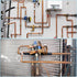 PATIKIL 1 1/8" ID 1mm Thick Tee Copper Fitting, 2pcs 3 Way Pure Copper Pipe Connector for Plumbing