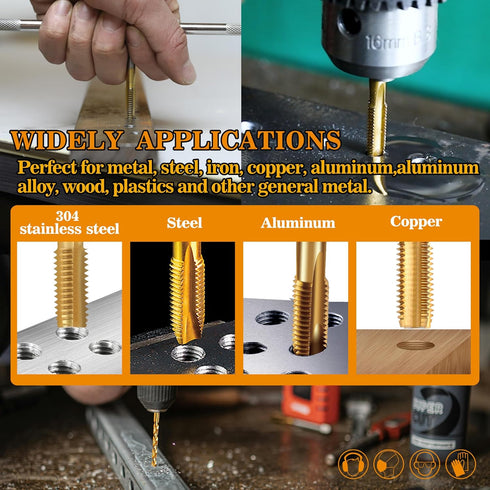 M4x0.7 3.3mm M2 Set, Tap and Drill Bit Kit, HSS Metric Drill and Tap Combination of Drill and Tap Kit for Metal