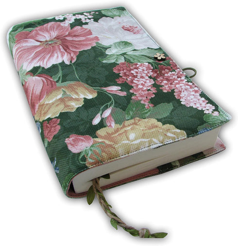Fabric Novel Book Cover for Adults - Flower Spring Pattern, Washable Padded Case Sleeve Bag, 5.5 x 8.2 x 1.6