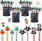 Qilery 96 Pcs Halloween Pencils Bulk with Top Eraser, Stackable Non-Sharpening Push Pencils for Kids Halloween Party