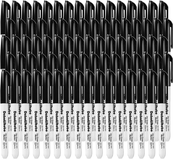 Dabo&Shobo Low Odor Dry Erase Markers, Fine Tip, Bulk Pack of 80, Black Whiteboard Markers for School Office Home