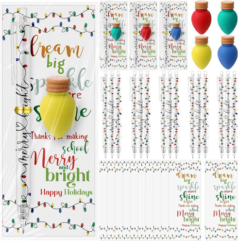 Yexiya 60 Sets Christmas Mechanical Pencils 0.7 mm Automatic Click Pencils Lightbulb