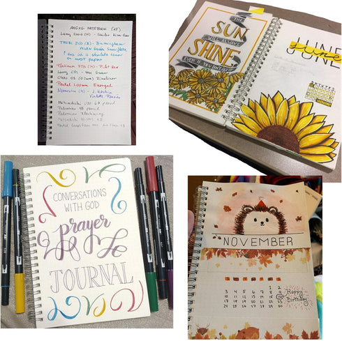 Yansanido 4 Pcs B5 Spiral Notebook, 10.1 Inch x 7.6 Inch, Thick Plastic Translucent Frosting, Dot Paper