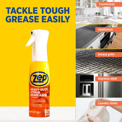 -16 oz ZUCIT20 Zep Heavy Duty Citrus Degreaser and Cleaner Mist fl - Removes Oil, Grease, Adhesive & Kitchen Soil