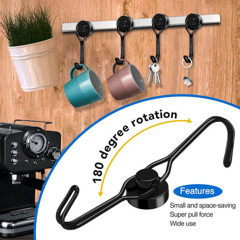 LOVIMAG Magnetic Hooks for Cruise Cabins, 25LBS Cruise Magnets with Epoxy Coating, Swivel Magnet Hooks for Kitchen,