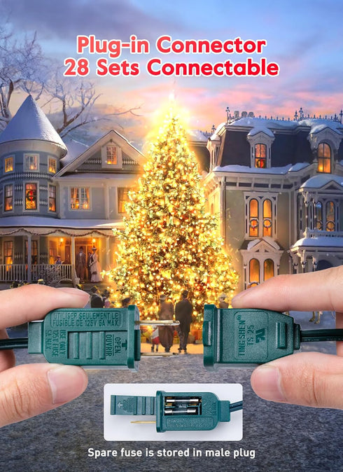 C7 25FT 26 0.6W Bulbs (1 Brightown Clear LED Christmas String Lights Outdoor, Connectable with Spare), Vintage Hanging