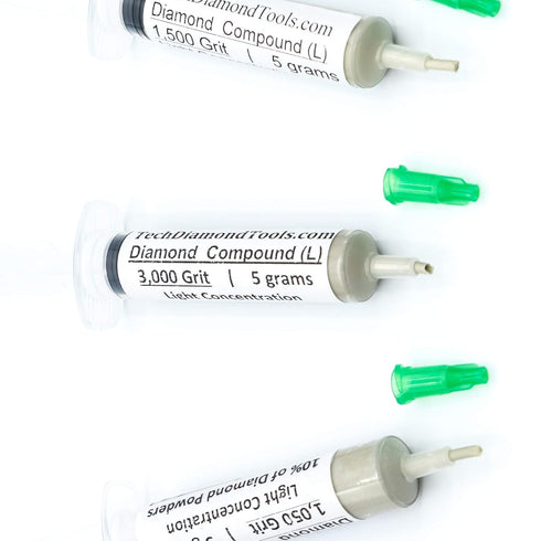 TechDiamondTools USA Made Kit of 3 Diamond Polishing Compound Paste - 1050, 1500, 3000 Grit for Marble, Glass, Metal