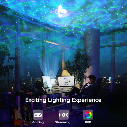 9 Lumoonosity Ocean Wave Projector Water Light Projector for Bedroom, Kids Room Decor Ocean Galaxy Night Light