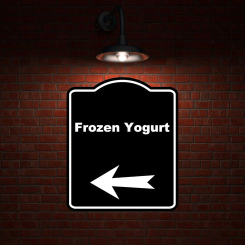 Frozen 20 24 inches Yogurt Black Sign Arrow Left Aluminum Composite Sign x