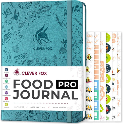 Clever Fox Food Journal Pro, Diet & Wellness Planner for Women & Men, Weight Loss Diary, 7" x 10"
