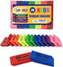 June Gold 28 Neon Colored Rubber Erasers, All-Purpose for Classrooms, Homes & Offices