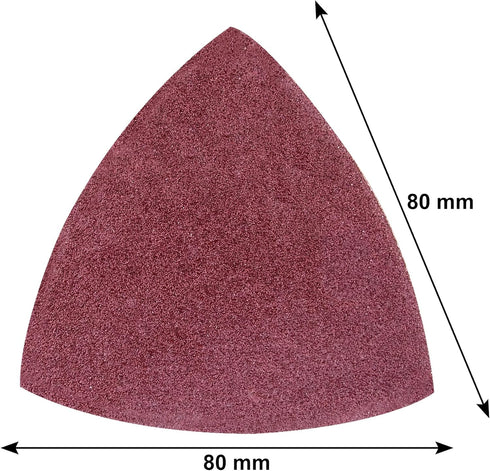 AUSTOR 100 Pieces Triangle Sanding Pads, Triangular Sandpaper Sheets for 3-1/8 Inch Oscillating Multi Tool