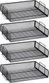 Mind Reader Stackable Paper Tray, Metal Mesh Desktop Organizer, File Storage for Office, 4 Pcs, Black