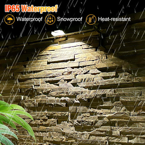 Wall(8 Pack,Black) Yivsen Solar Fence Lights, Warm White & RGB Fence Lights Outdoor Step Lights Outdoor Waterproof LED