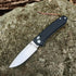 Pocket Folding EDC Knife: 3.14" D2 Steel Satin Sharp Blade, G10 Scales, Crossbar Axis Lock, Reversible Clip, Great Gifts for Men Women Camping Hiking Outdoor, Black by EMHTiii