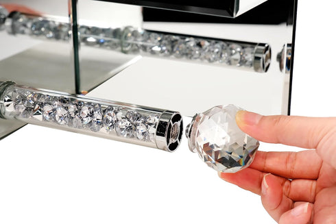 TACIDON Crystal Crush Diamond Toilet Paper Holder with Mirrored Shelf. Silver Modern Toilet Paper Holder Wall Mounted