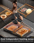4 Settings, 350W, 120V(AC), Food Warming Mat with Dual Heating Zones, Temp Silicone Easy-Clean, Auto Shut-Off, Timer