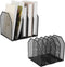 RETON 2 Pack Mesh File Sorter Organizer for Desktop, 5-Section Black Metal Vertical